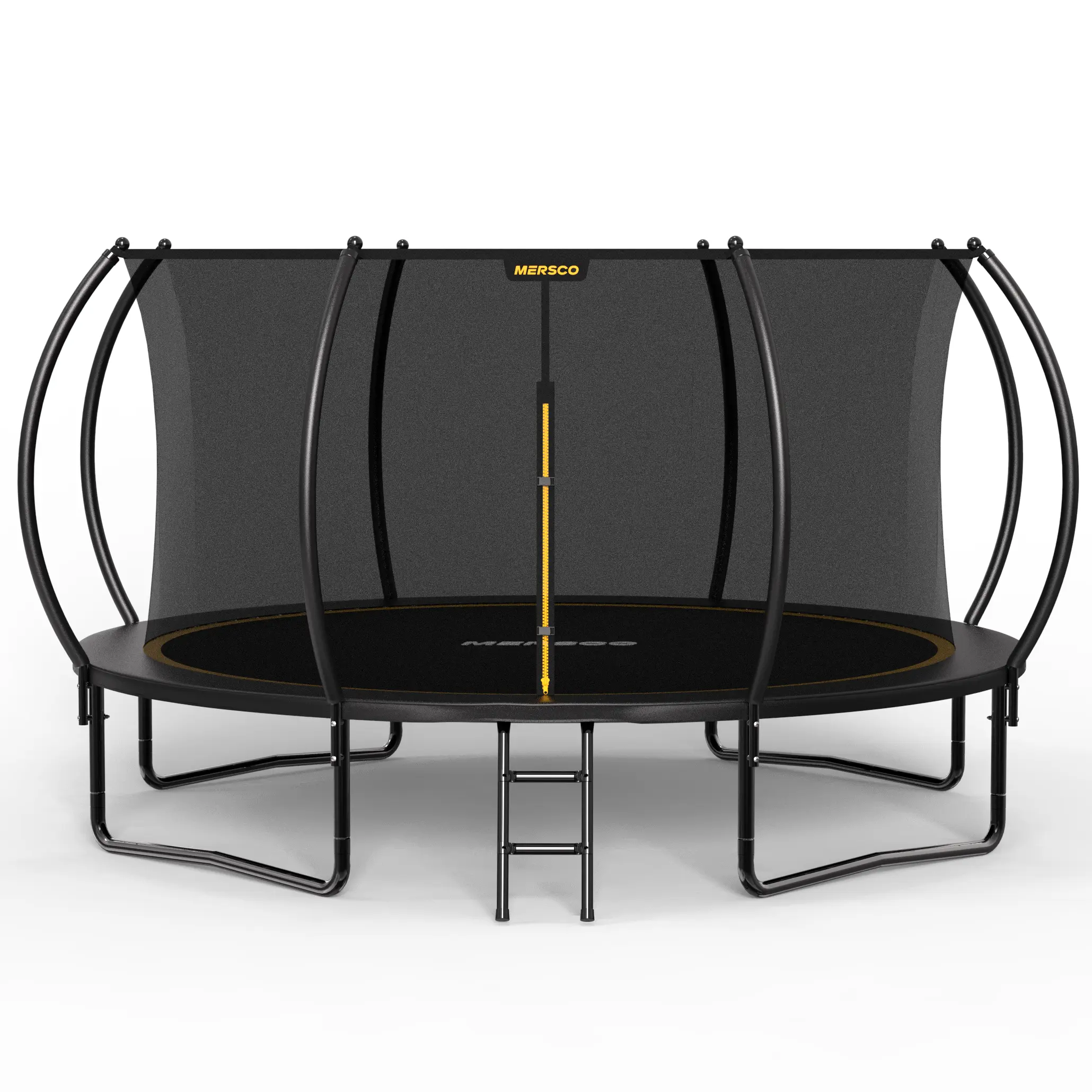 MERSCO Outdoor Trampoline Set - 10FT/12FT/14FT Unisex Heavy-Duty Trampoline with Safety Enclosure, Ladder, ASTM Certified, Galvanized Steel Anti-Rust Frame, Enhanced Weight Capacity, T-Hooks, Weather Resistance, 2-Year Worry-Free Warranty for Family Fun,