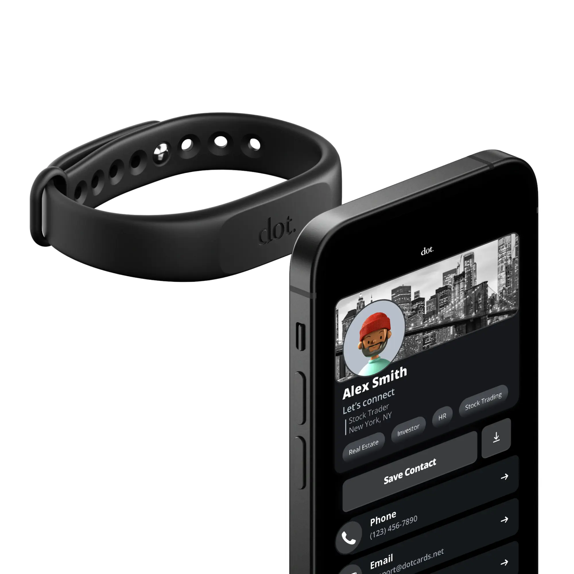 dot. Band - Digital Business Card - Tap to Share NFC - iPhone & Android