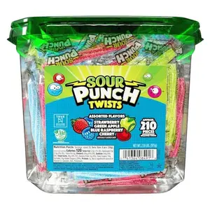 Sour Punch Twists, Sour Candy 3" Individually Wrapped Chewy Candy, 4 Assorted Fruity Flavors
