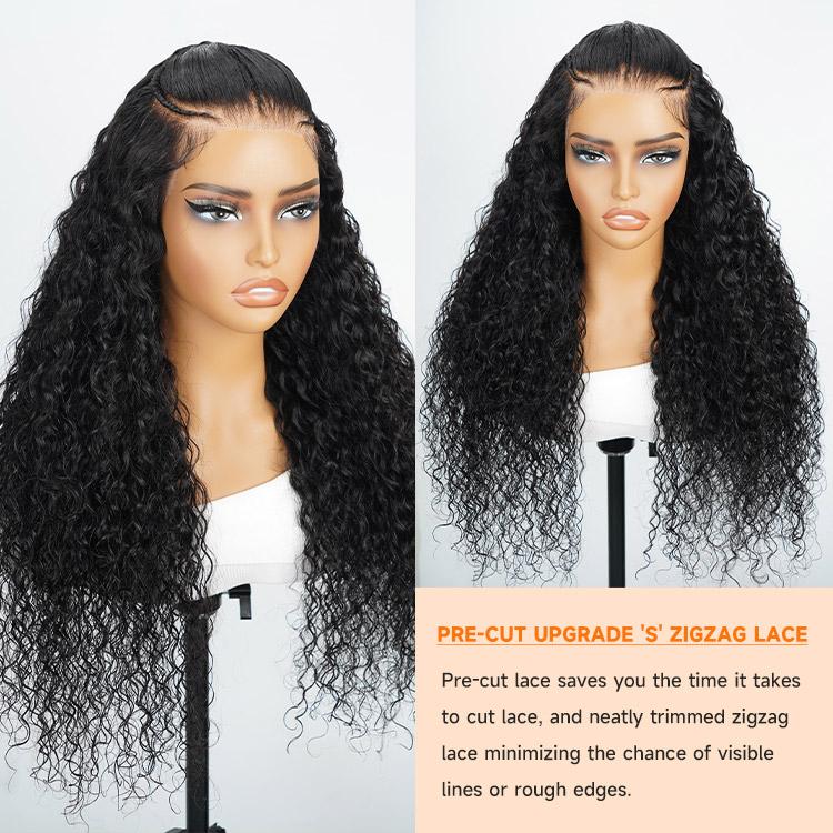 [Clearance Sale] Wiggins Hair 250% Stylist Wig Pre Braided Lace Front Wigs Pre Cut Lace Wig Human Hair Water Wave 13x4 Lace Closure Wigs