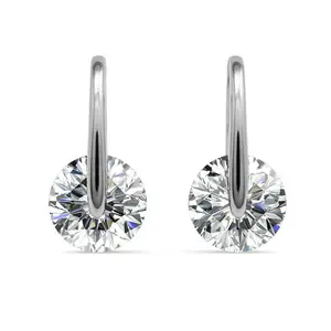 McKayla 18k White Gold Plated Drop Earrings with Simulated Diamond Crystals