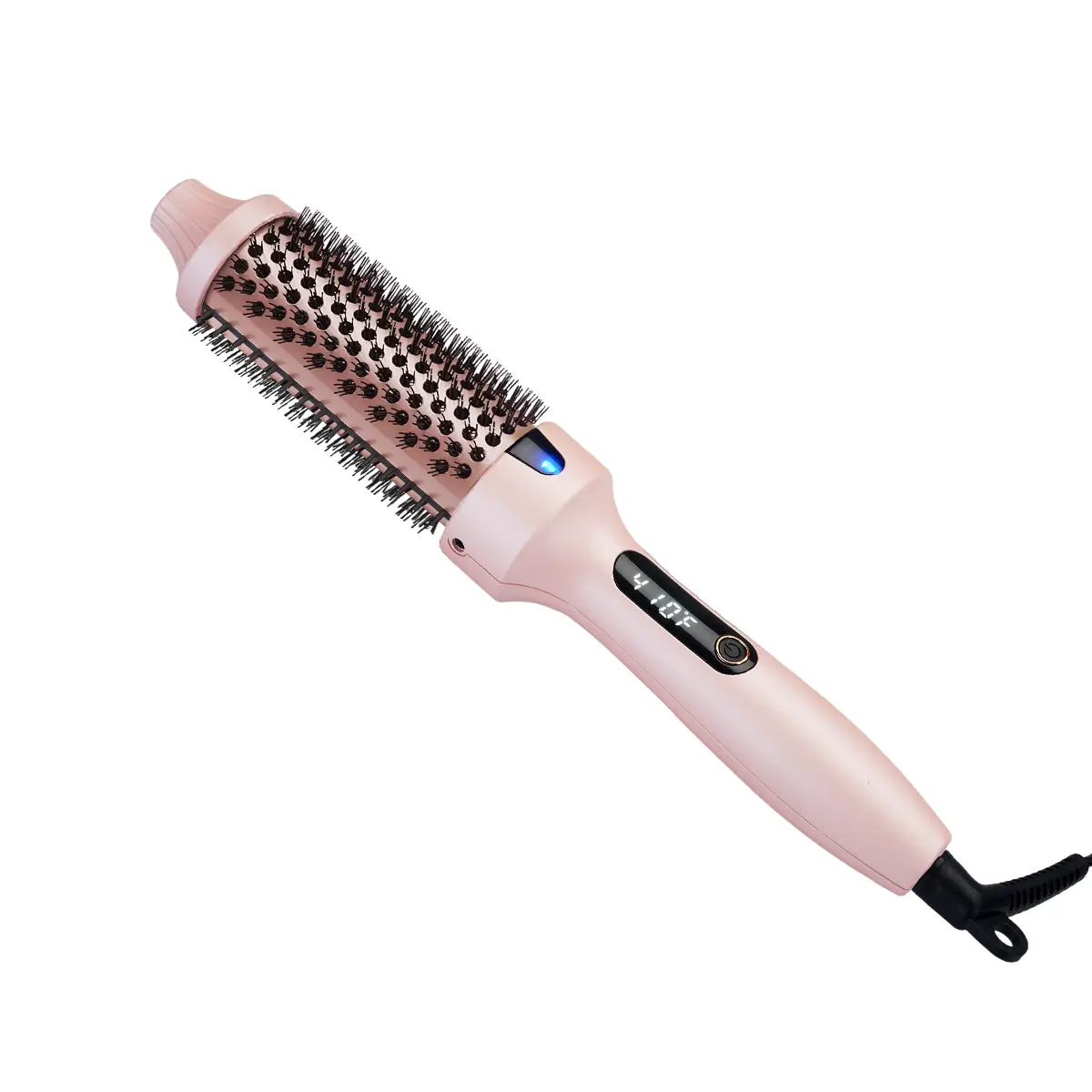 1.5 Inch Heated Round Hot Air Brush Dual Voltage Negative Ion Thermal Styler Adjustable ℃/℉ Temp Reduces Hair Damage Creates Long Lasting Smooth Waves Straightens Natural Wavy Hair Daily Salon Hair Styling Tool