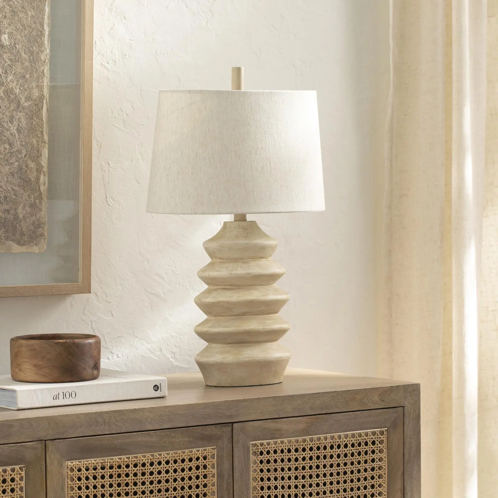 Livabliss Arrietty Rustic Linen Table Lamp - Single Unit, 3-Way AC Power Supply, E-26/100W, 26x16x11", 3-Way Light Control, Indoor Lighting Home Decor Accent Lamp