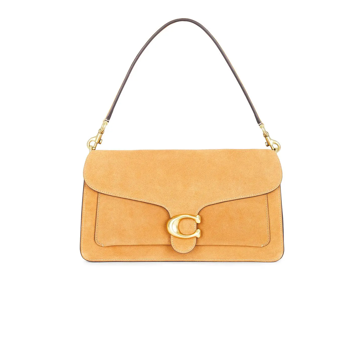 Coach Suede Tabby 36 Clutch in Caramel