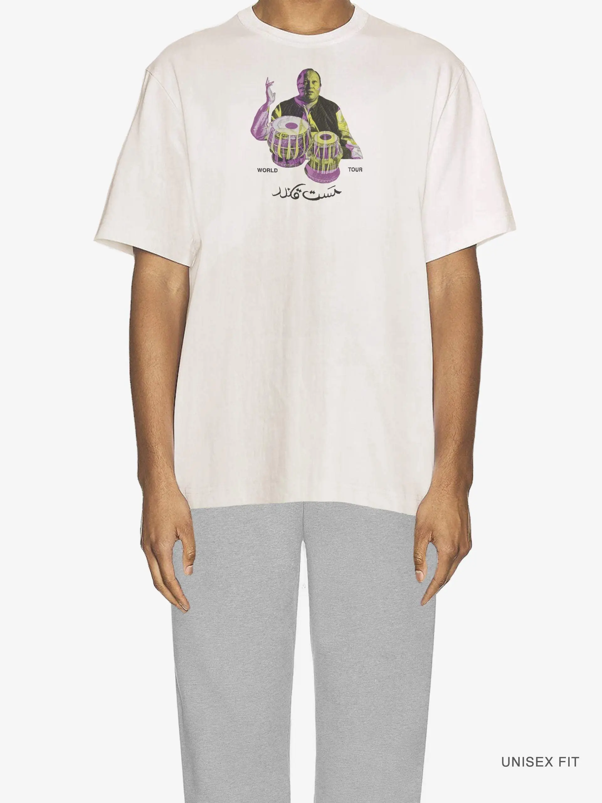 Merch | "Nusrat F. Ali Khan World Tour" Tee : Natural