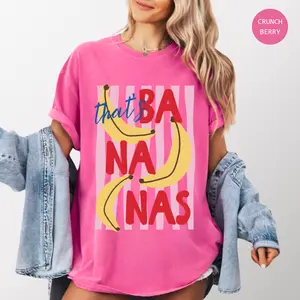 Comfort Colors That’s Bananas Shirt, Funny Summer Graphic Hoodie, Cute Banana Graphic Cotton Tee, Women's Short Sleeve Tee