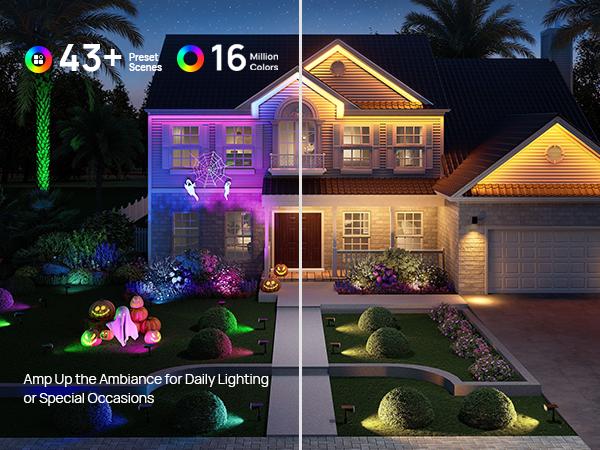 Linkind Smart Solar Spotlight SL5C Color Changing Cool Warm White Landscape Lighting APP Control Solar Lights Outdoor IP67 Waterproof for Yard Garden Pathway