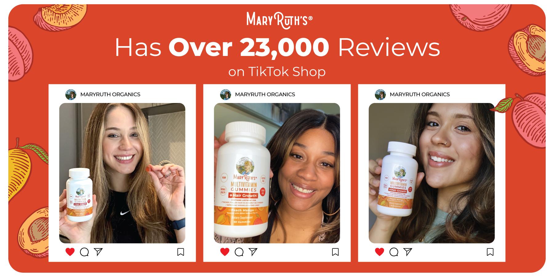 MaryRuth's Multivitamin + Hair Growth Gummies - With Lustriva - Formulated for Thicker Hair, Wrinkles, Fine Lines, Skin Care - Ages 18+ - 30 Servings