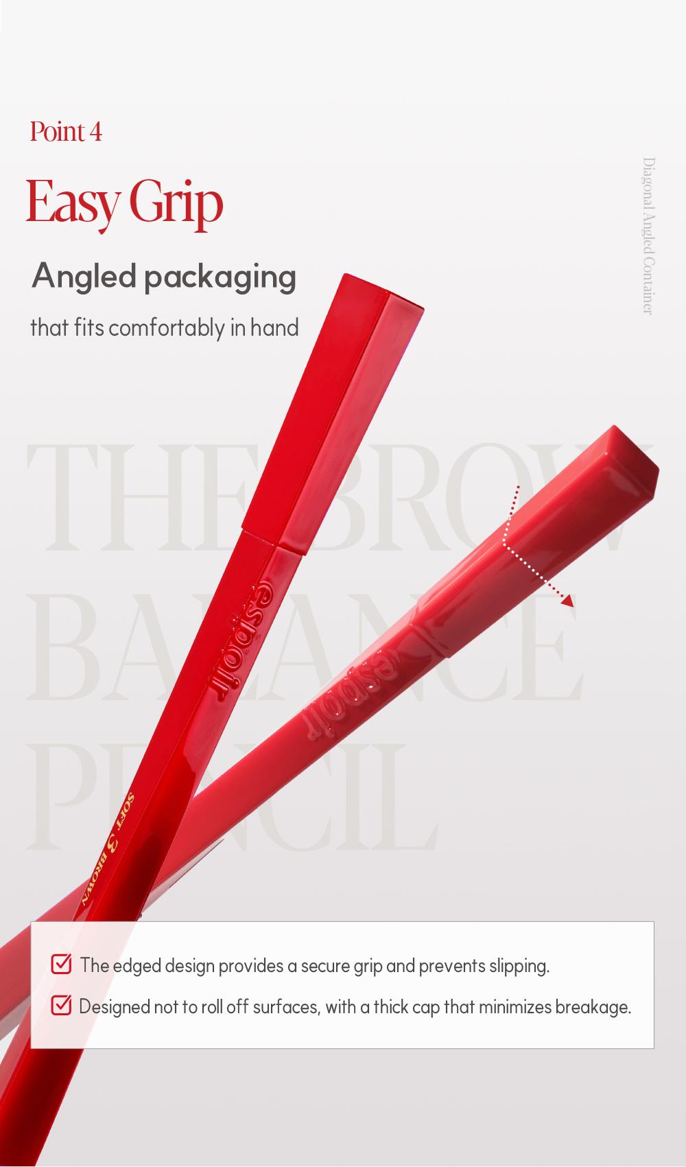 [Espoir Official] The Brow Balance Pencil | Leaf-Shaped Brow Pencil for Precise & Natural Lines, Easy to Draw Fine Hair Strokes | Available in 6 Shades