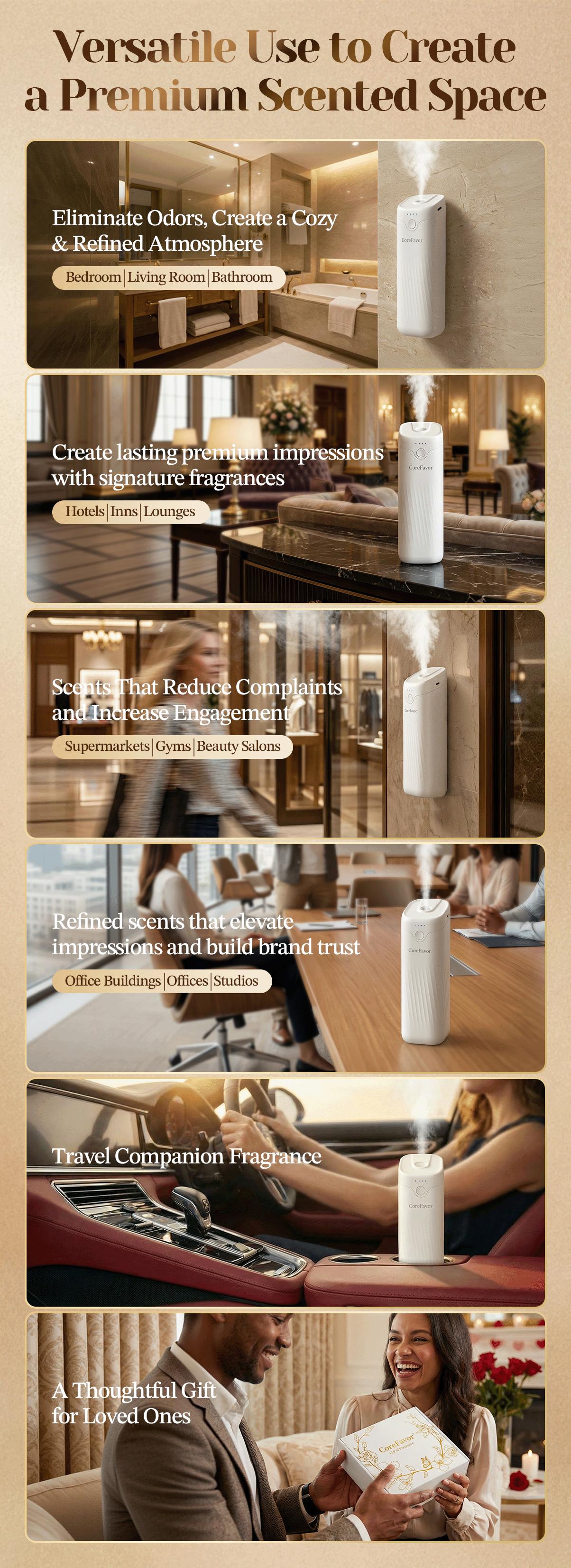 CoreFavor Waterless Essential Oil Diffuser(M60)with 120ml Oil, Portable Battery-Operated Cold Air Aroma Scent Machine, 4 Adjustable Intensity Levels, Quiet Diffuser for Bedroom, Office, Bathroom&Car CoreFavor Waterless Essential Oil Diffuser(M60)with 120ml Oil, Portable Battery-Operated Cold Air Aroma Scent Machine, 4 Adjustable Intensity Levels, Quiet Diffuser for Bedroom, Office, Bathroom&Car