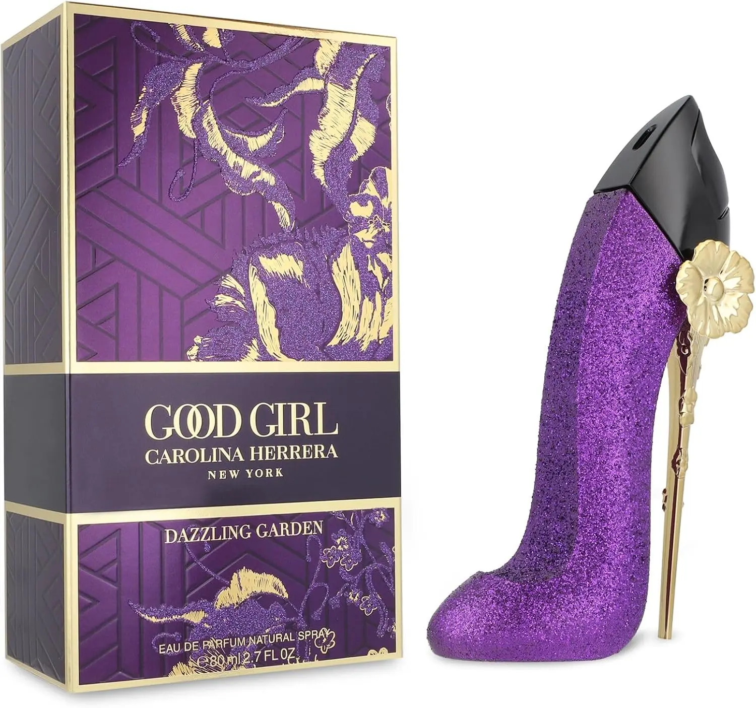 Carolina Herrera Good Girl Dazzling Garden Collector Edition Eau de Parfum for Women, Purple Stiletto Bottle, 2.7 fl oz / 80 mL
