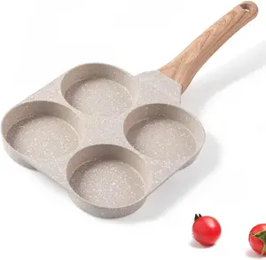 Egg & Omelette Pan, 4-Cup Nonstick Granite Omelette Skillet - Pancake Pan and Healthy Egg Cooker, Suitable for Gas Stoves and Induction Cooktops.