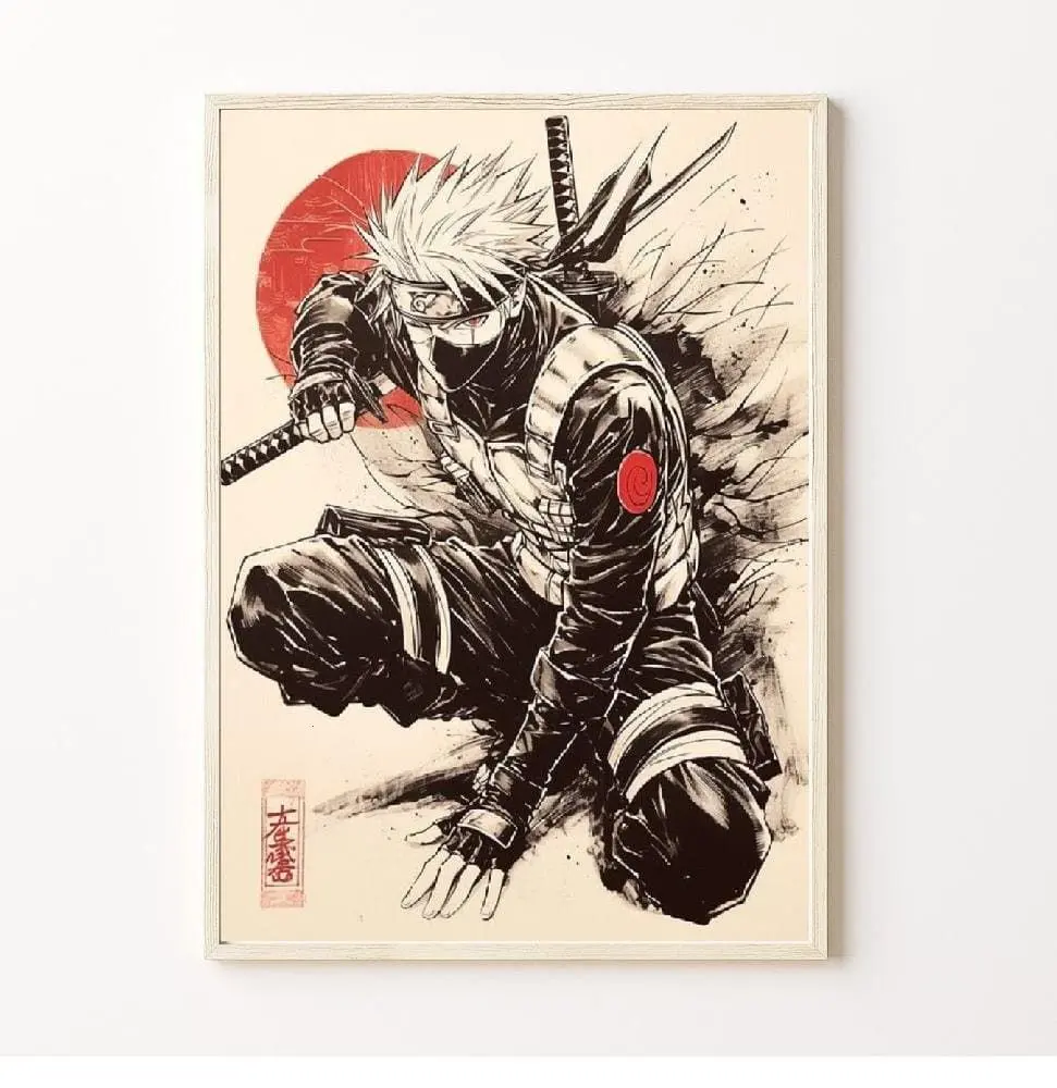 Naruto Anime Kakashi Sensei Sharingan Paper Poster - Unframed High-Definition Art Print - Hidden Leaf Ninja Home Decor - Gift for Naruto Fans