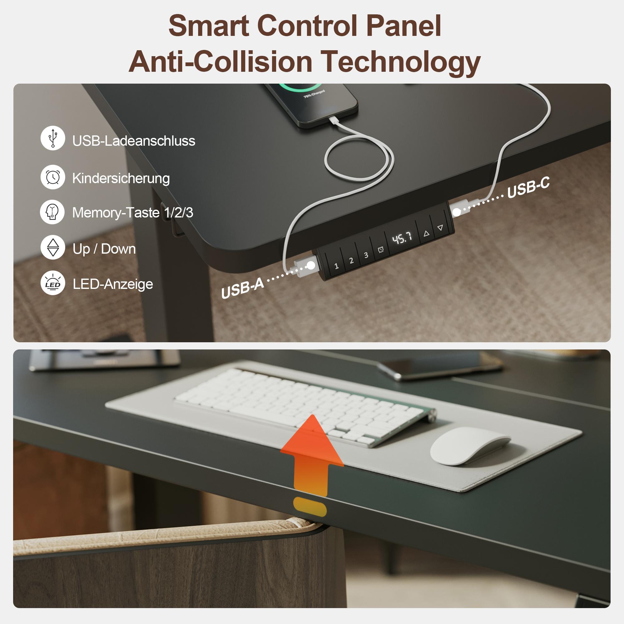 63 / 71 Inch Dual Motor Electric Adjustable Standing Desk, Computer Desk with USB-Ladeanschluss, Home Office Desk with Memory Controller,265 lbs Weight Capacity,Gaming Desks Gifts for Men and Women,Black/White/Rustin Brown/Oak 63 / 71 Inch Dual Motor Electric Adjustable Standing Desk, Computer Desk with USB-Ladeanschluss, Home Office Desk with Memory Controller,265 lbs Weight Capacity,Gaming Desks Gifts for Men and Women,Black/White/Rustin Brown/Oak