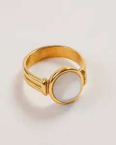 Francesca Non-Tarnish Mother of Pearl Ring