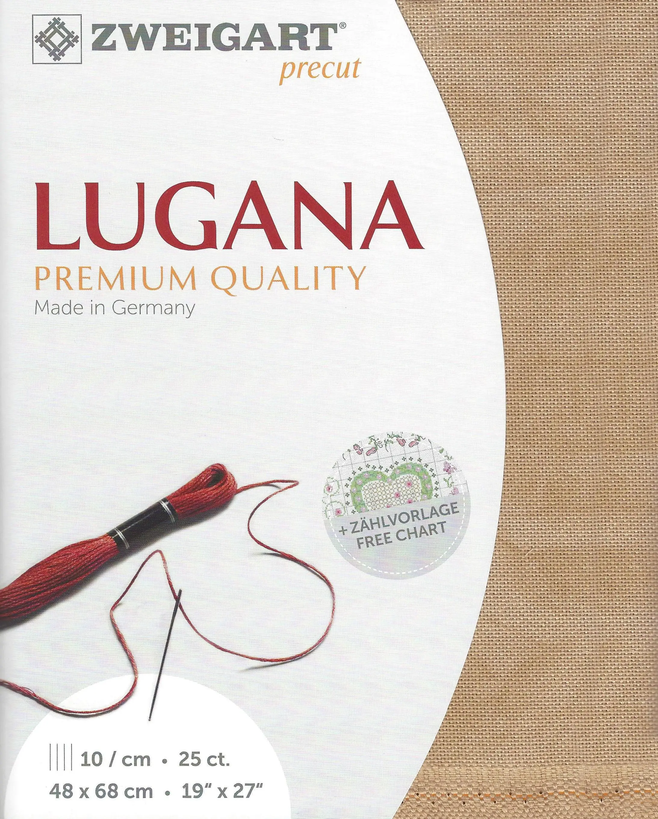 25-Count Vintage Country Mocha Precut Lugana Cross Stitch Fabric by Zweigart 3835/3009
