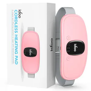 IDOO Portable Cordless Heating Pad, Valentines Day Gift, Triple Vibrating Waist & Abdominal Massager for Cramps Relief, 5S Fast Heating, Perfect Gift for Women, Period Cramp Solution, Endometriosis Pain Relief