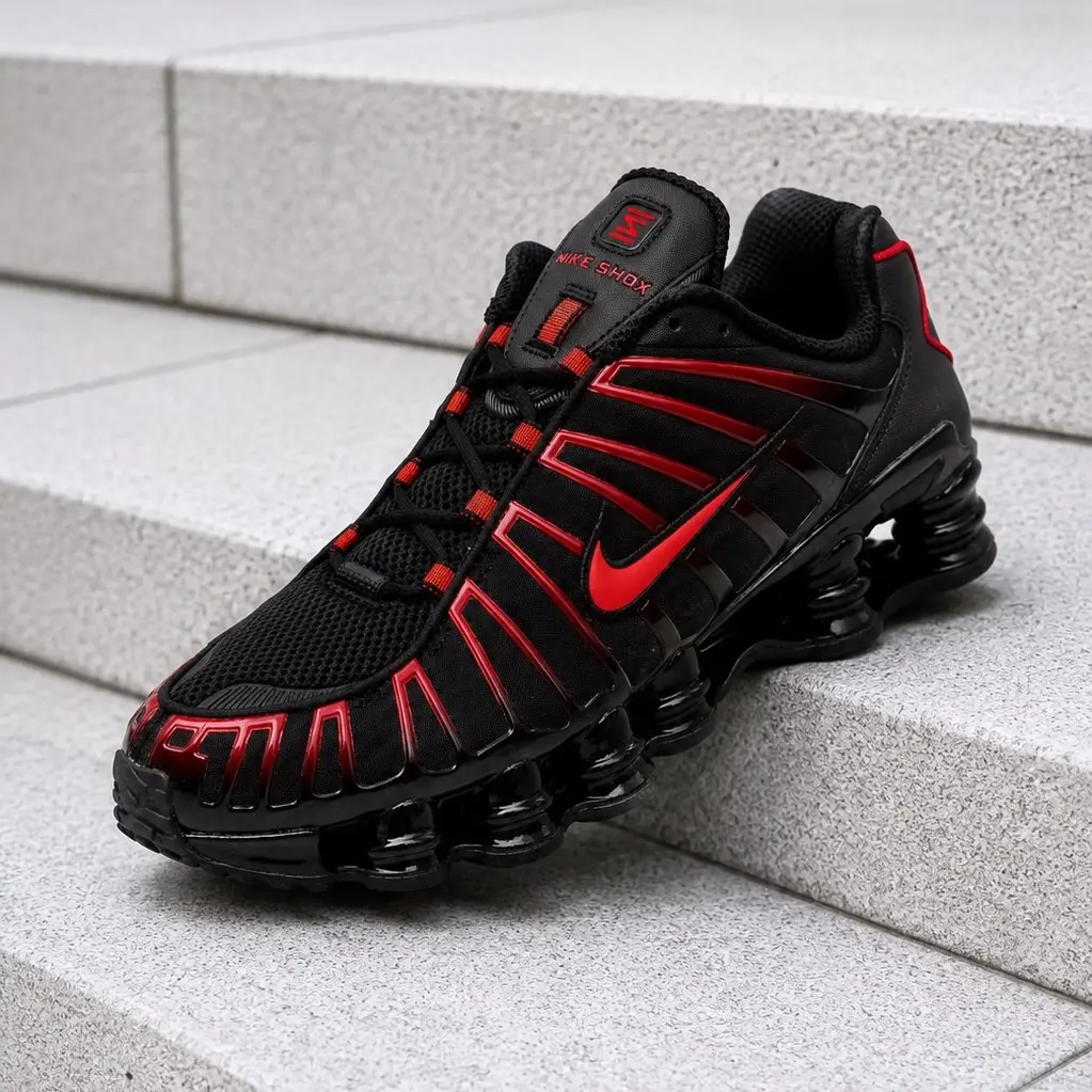 Nike Shox TL Black Light Crimson AV3595-016 Men's Fashion Sneaker New