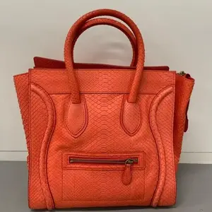 Pre-owned Celine Orange Large Python Leather Luggage Phantom Tote Bag |20381904 WWL HD