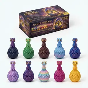 Easter Dragon Eggs, 20pcs 3D-Printed Dragon Egg Set, Includes 10 Eggs & 10 Mini Dragons , 1.77", Egg Hunt,Home Desktop Decor for Stuffing Easter Eggss, Party Favors, Classroom Prizes