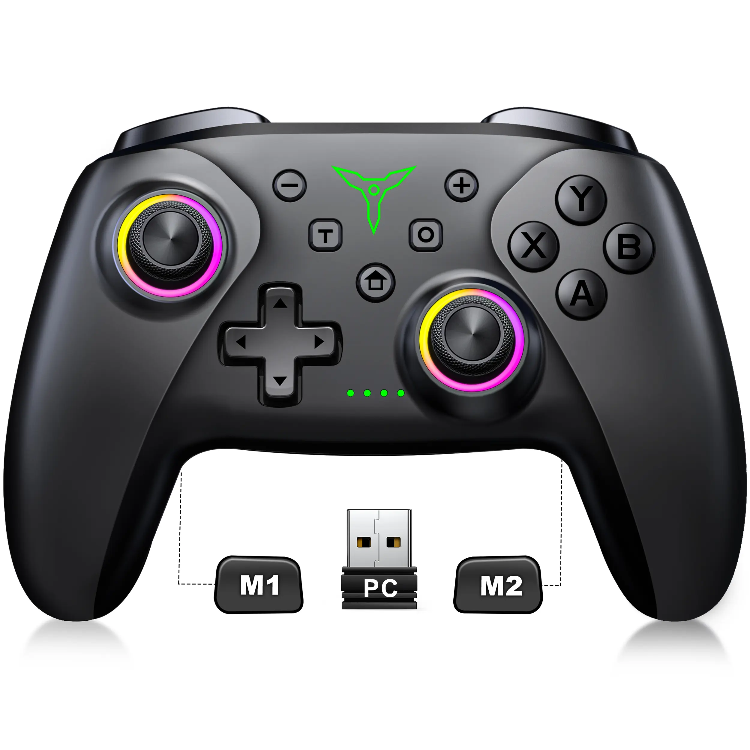 ESYWEN Wireless PC Gaming Controller - Enhanced Wireless Blue-tooth Controller with Hall Joysticks & 1000mAh Battery-Game Controller Work for Android/iOS/Steam and Switch 2/1 with Turbo Controller with Programmable (Black-PC)