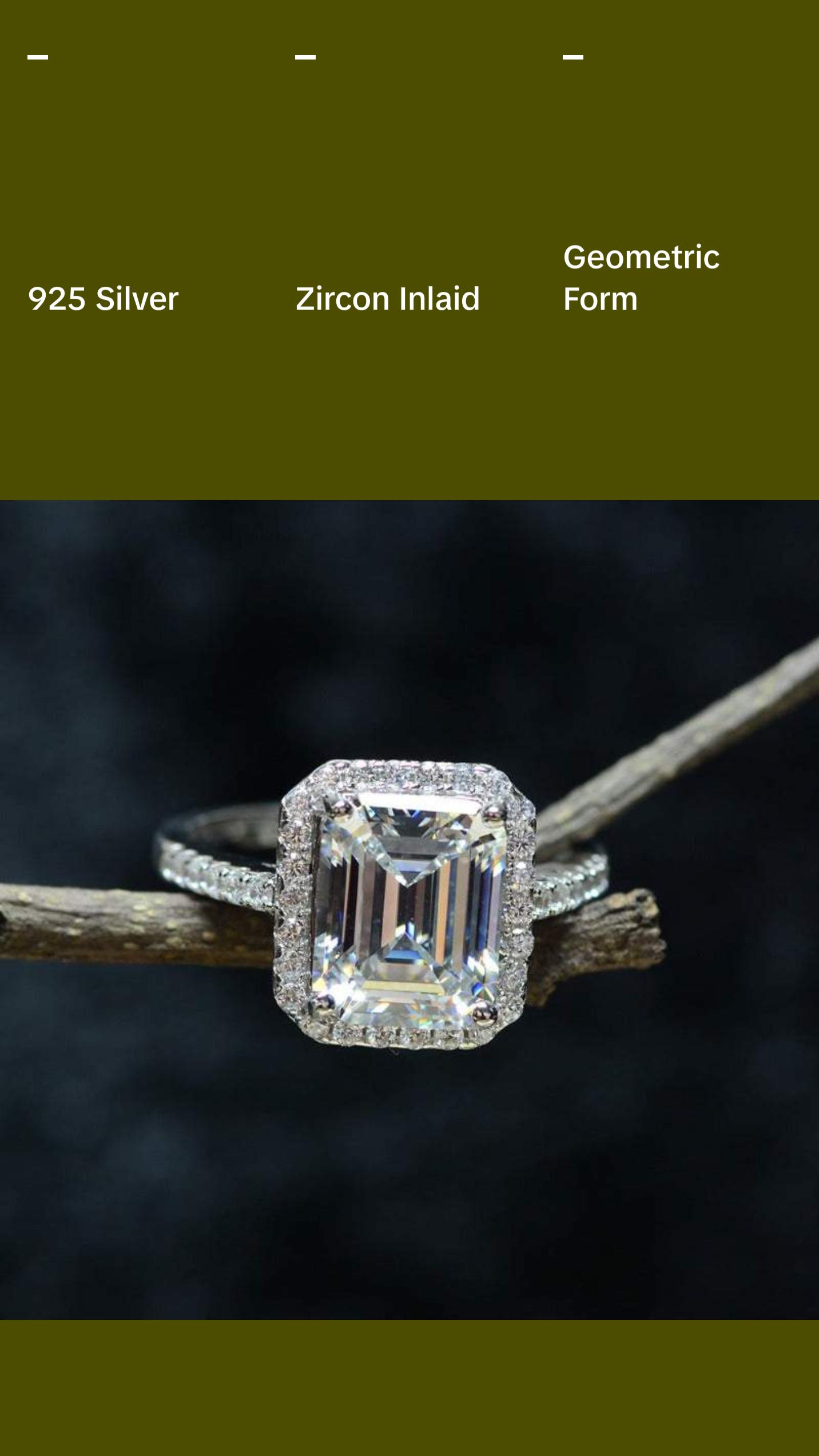 Sterling Silver Rectangular Ring