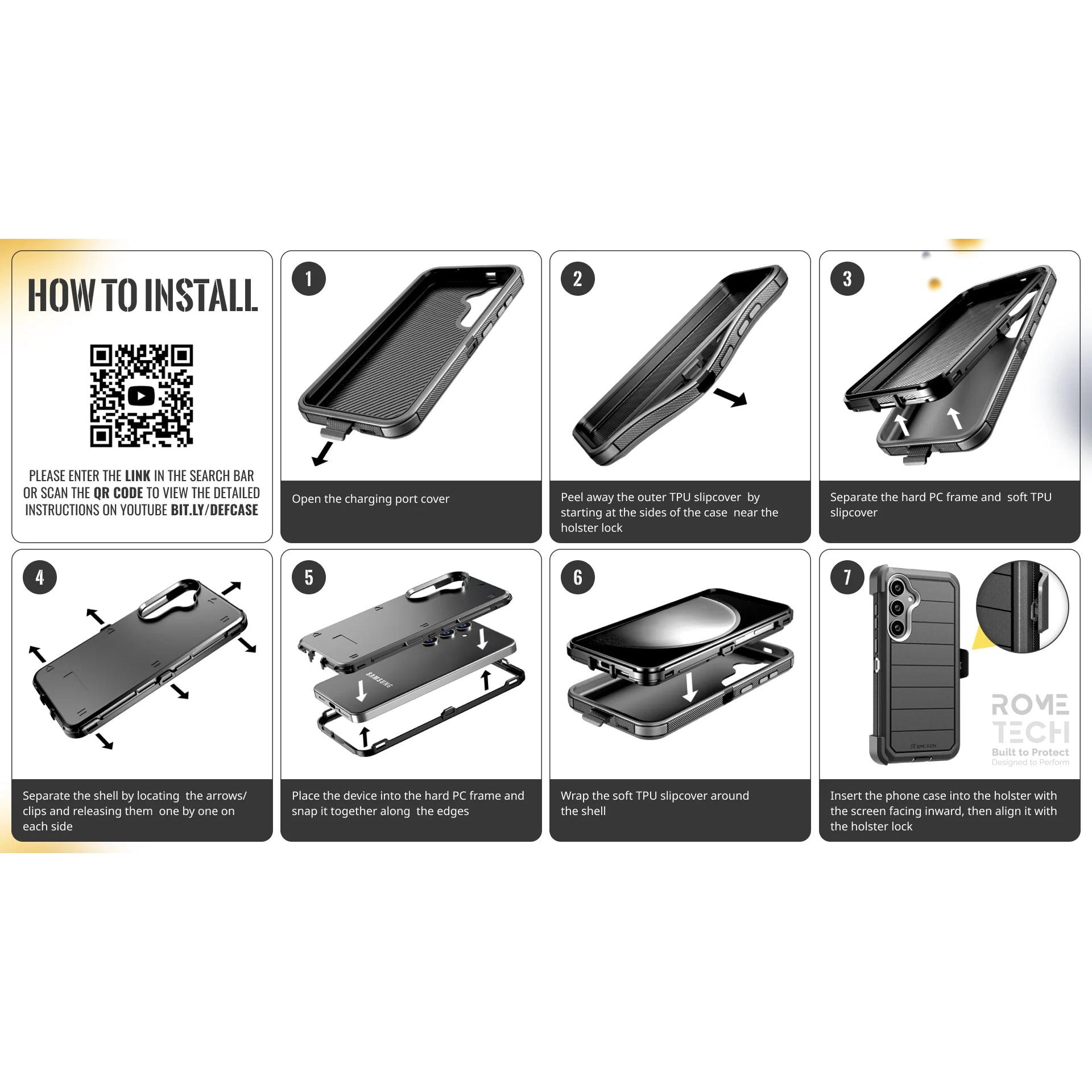 Rome Tech Case For iPhone 17 Pro Max Rome Tech Shockproof Cover Defender Magnetic Case with Holster