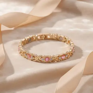 SGGUI Energy Magnet Bracelet, Eco-Friendly Ultra Strength Magnetic Bracelet with 3500 Gauss Magnets & Sparkling Cubic Zirconia, Charm Bracelet Modern Fashion Accessories Jewelry Gift Valentine's Day gifts New year