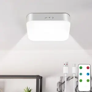 Rechargeable Motion Sensor Ceiling Light - 500LM Wireless  for Closet, Hallway, Garage | 10000mAh Battery-Operated Motion-Activated Light for Stairs, Pantry, ShowerRechargeable motion sensor light, Daylight/night mode