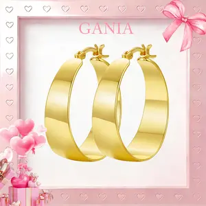 GANIA 18K Gold Hoop Earrings for Women Hypoallergenic Stainless Steel Large  Gold Hoop Earrings Lightweight Big Hoops-30/40/50/60MM, Perfect for Office and Daily Life