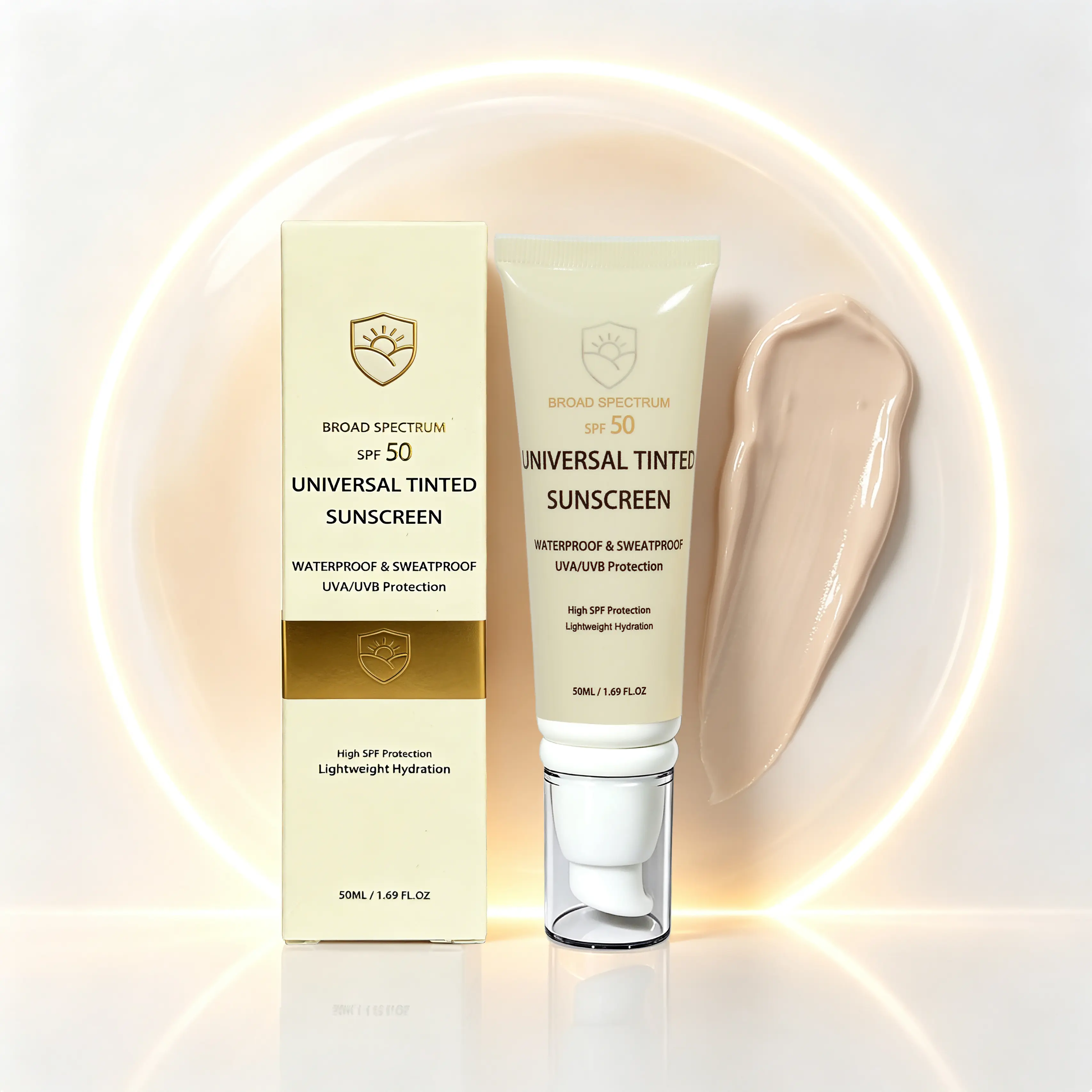 Sunscreen To Prevent Sunburn and Tanning, Universal SPF 50 Tinted Sunscreen, Comfort Moisturizing Facial Sunscreen, Protect Skin Against UV Rays, Hydrating Tinted Moisturizer for Face Hydrate Moisture Daily spf diario