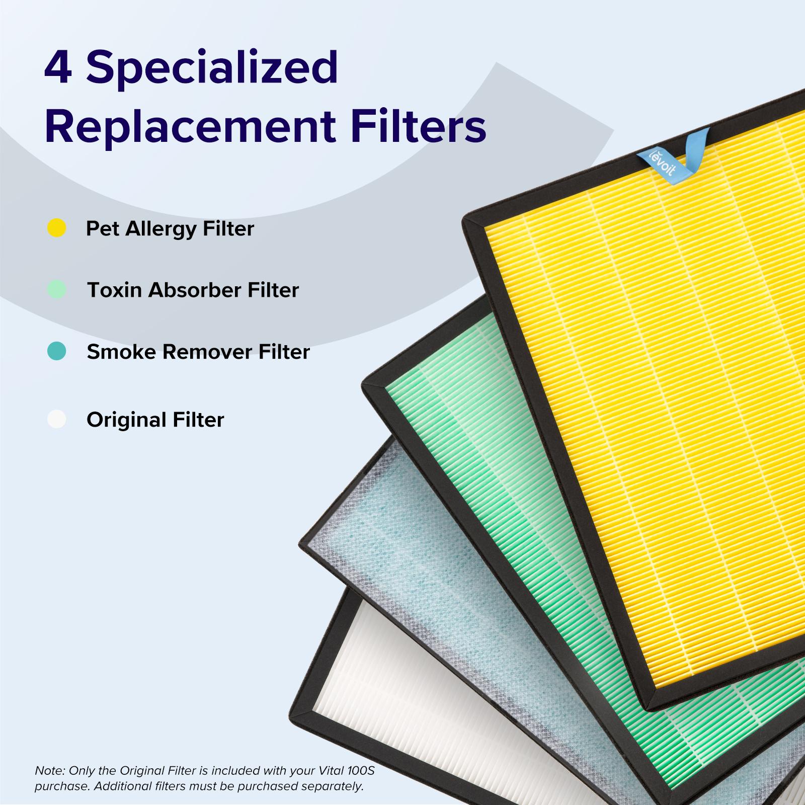 [Live]LEVOIT Vital 100S Pet Air Purifier for Home Large Room Bedroom Up to 1110 Ft² with Light Sensors, Smart WiFi, HEPA, Sleep Mode for Pets, Allergies, Dust, Odor