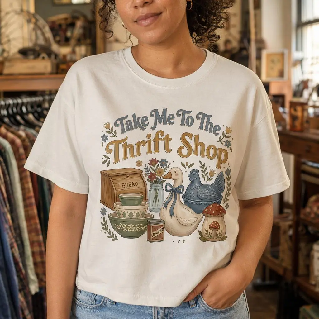 Women's Cotton Retro Thrifting Graphic Short-Sleeve Sports Top - Loose Fit, Baggy, Soft, Casual, Sporty Chic, for Thrift Shop Enthusiasts, Beach Use, Do Not Bleach, Business-Casual Compatibility
