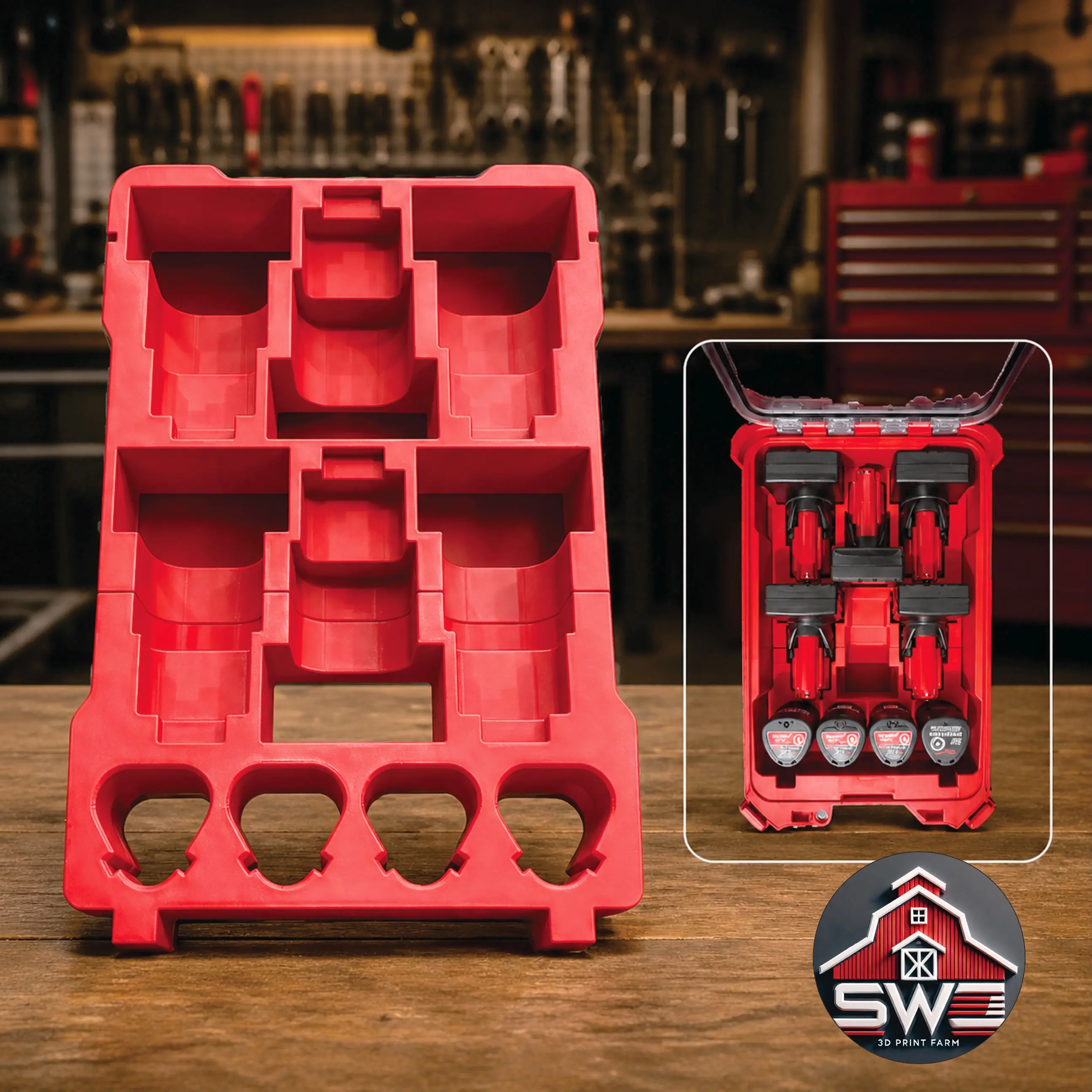 M12 CP & XC Battery Insert Organizer for Milwaukee Packout 48-22-8435 Tool Box