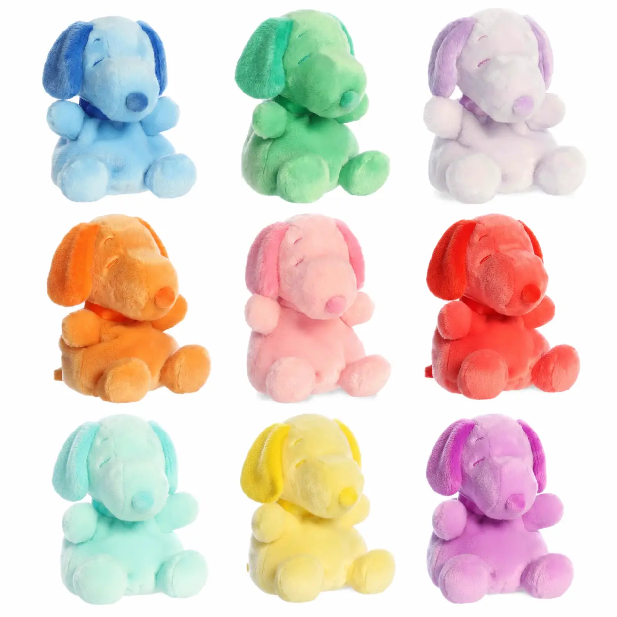 Palm Pals Adorable Snoopy Color Collection 5 inch Mini Soft Plush Collectable Stuffed Animal, Back to School Gifts for Kids