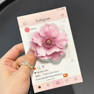 Cute Pink Blossom Flower MagSafe Phone Grip – Magnetic Pop Socket & Kickstand – Aesthetic Floral Phone Accessory