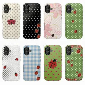 8 Vers Ladybug Polka Dots Tough Phone Case, Cutest Design Case Cover with iPhone 17 promax & More