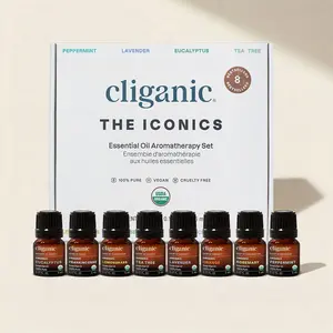 Organic Aromatherapy Set (Top 8) - Natural Healing Solutions for Wellness - Healthcare Healthy Essential Oil  Lavender Treatment Therapeutic