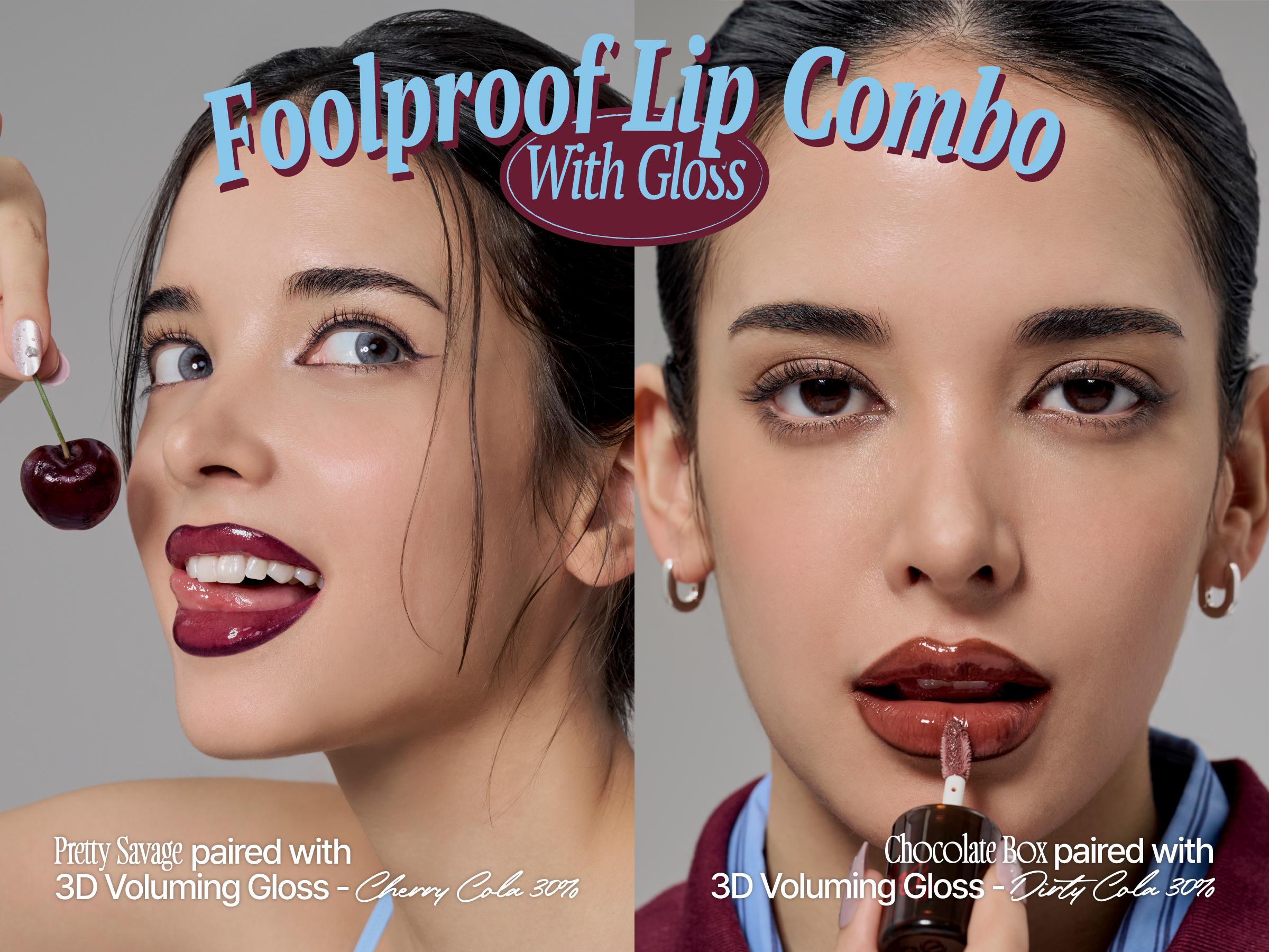 [TikTok Shop Exclusive] fwee Easy Lazy Lip Combo | LONG-LASTING DUAL COLORING STICK LIP + LINER & 3D Voluming Gloss | Transproof Lip Combo |