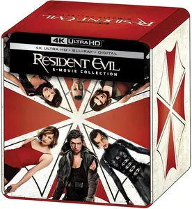 Resident Evil: 6-Movie Collection (Steelbook)  [4K ULTRA HD BLU-RAY MOVIE] With Blu-Ray, Steelbook, 4K Mastering, Boxed Set,