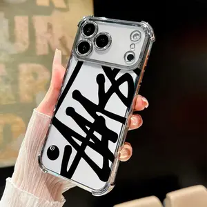 Customized Hip-Hop Street Style Phone Case for iPhone 17,16,15,14,13,12,11 Pro Max/Plus and Samsung S22,S23,S24,S25 - Transparent Soft Anti-Fall Fashion Protective Back Cover