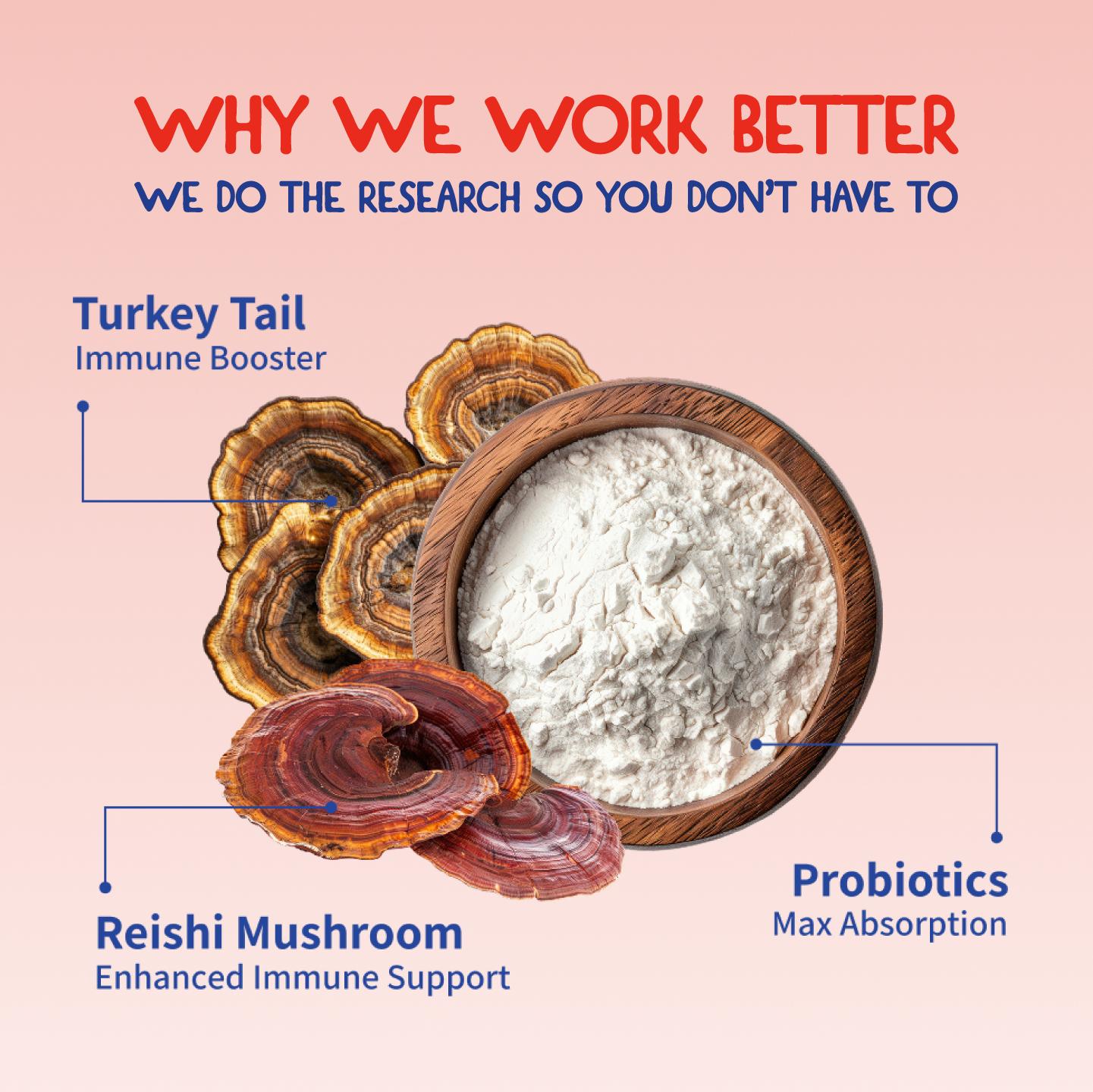 Fifth & Fido Turkey Tail+ - Dog Food Topper with Probiotics for Lipomas, Immune Support & Gut Health - 100 Servings - Bacon Flavor - Natural Allergy Relief - Supplements Fifth & Fido Turkey Tail+ - Dog Food Topper with Probiotics for Lipomas, Immune Support & Gut Health - 100 Servings - Bacon Flavor - Natural Allergy Relief - Supplements