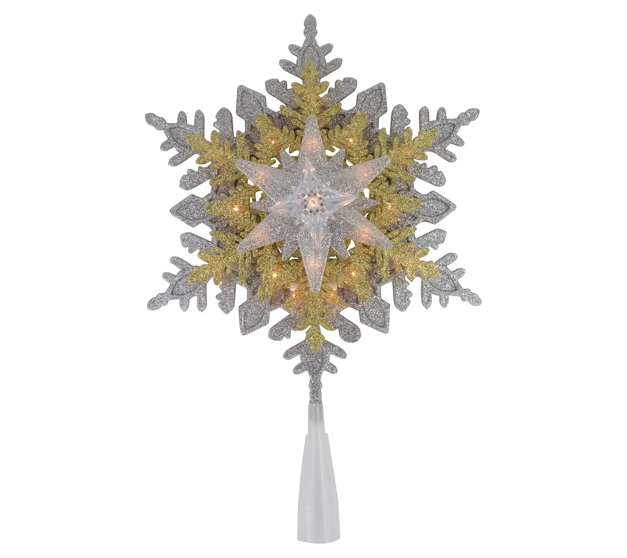 Northlight 13.75" Lighted Snowflake Christmas Tree Topper