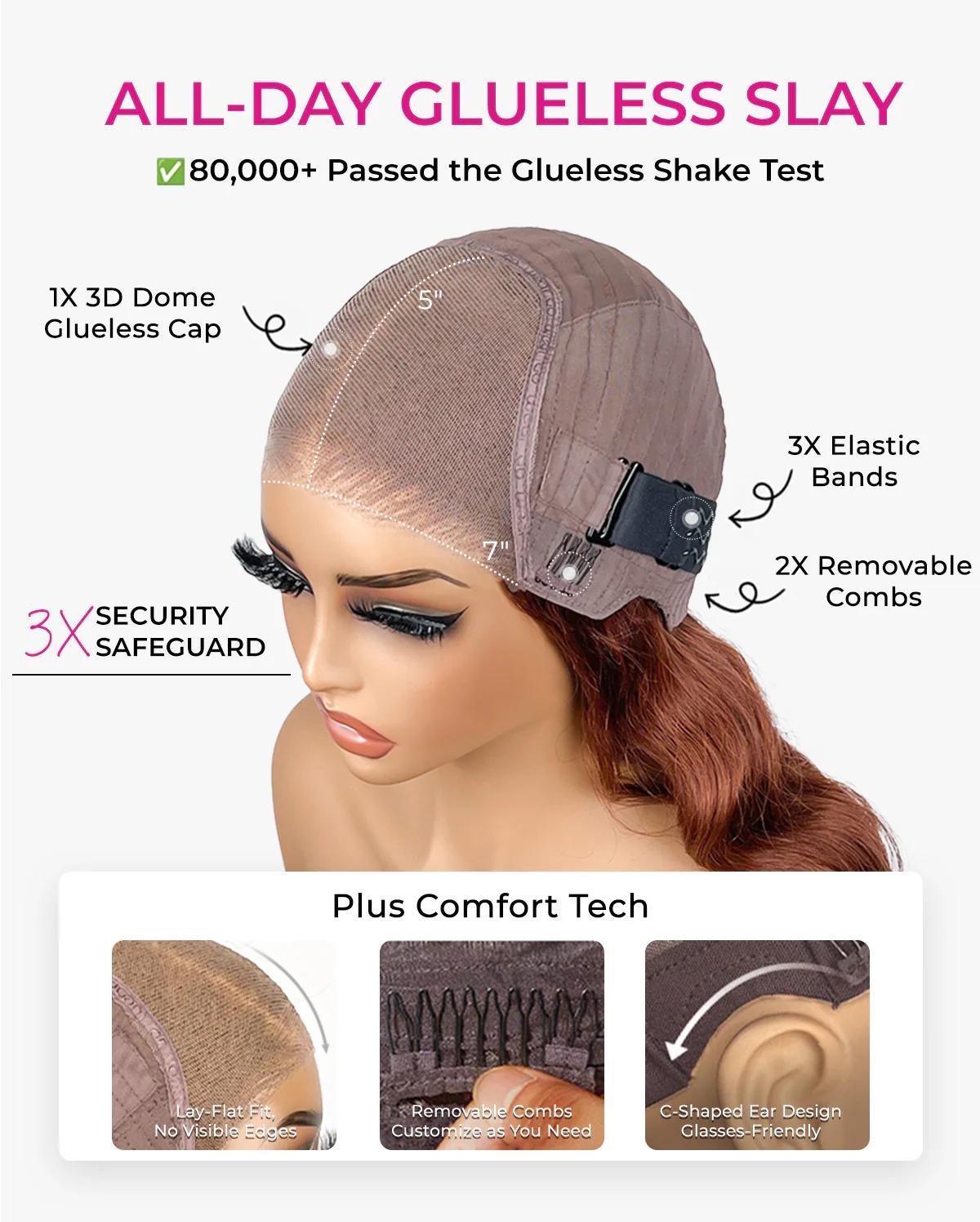 ISEE Wear Go Reddish Brown Color Straight Glueless Wig with Pre-Plucked Hairline Beginner friendly Gift for Girlfriend/Wife/Family #SpringStatements#greenish#TikTokShopSpringGlowUp