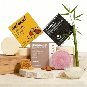 Leafinty Natural Shampoo Bar (2.3oz) - Eco-Friendly, Sulfate-Free Hair Care. Choose from Manuka Honey, Curly Hair Support, or Rice Water Strengthening. Leafinty