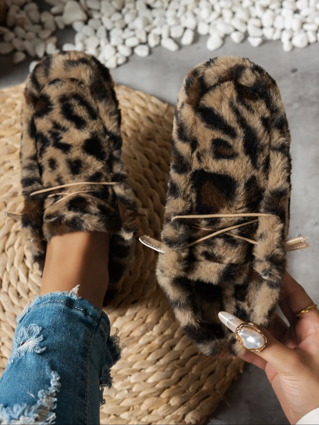 Women's Fall Winter Indoor Home Slippers, Comfortable Warm Soft Sole, Non-Slip Design for Cozy Home Wear, Fashionable Simple Style, Leopard Pattern Slippers, Home Footwear, House Slippers
