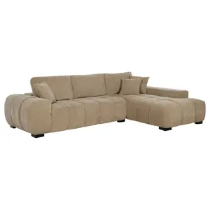Octavia Upholstered Sectional Chaise Sofa Camel
