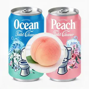 [2PCS] IDGAN-Beverage Can Toilet Bowl Cleaner – Septic Safe Toilet Tablets in Bottle, 2 Scents (Ocean, , Peach), Automatic Long-Lasting Toilet Cleaner, Powerful Stain Remover & Deodorizer