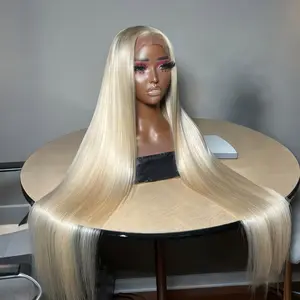 613 Blonde Lace Front Wig Human Hair Straight Wig Human Hair 613 Lace Frontal Wigs Human Hair Pre Plucked with Baby Hair 180% Density 13x6 Lace Frontal Blonde Wigs Human Hair for Women for Gifts