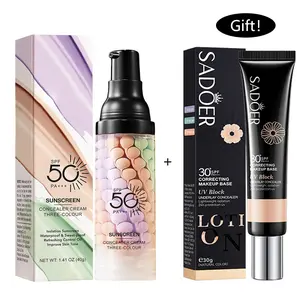 【Buy 1 Get 1 Free】3-in-1 Color Correcting Primer SPF 50 | Oil Control, Pore Blur & Brightening Sunscreen Base,Valentine's Must-Have   ﻿